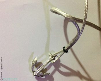 RopeSea handmade Admiral Nautical Anchor necklace jewelry is sculpted is made of sterling silver attached to high quality kevlar marine rope.