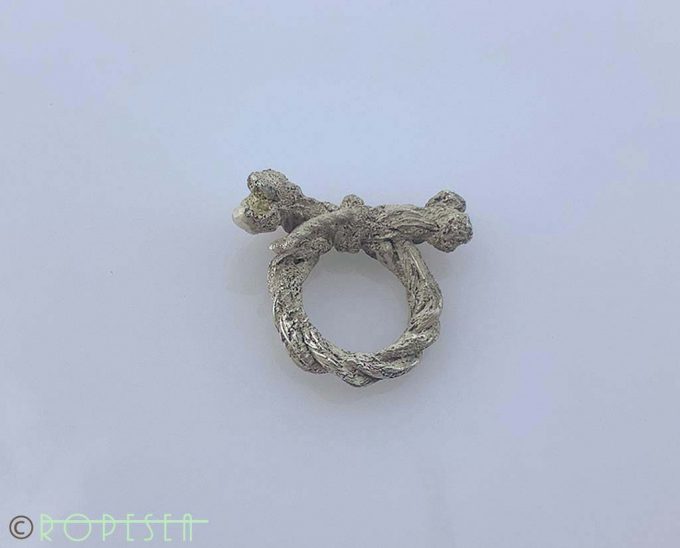 rope thumb knot silver ring - Image 5