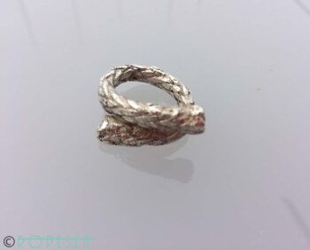 Ropesea brand matte silver rope texture nautical ring one surface cut adjustable size